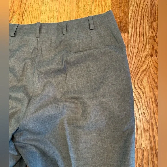 Oxxford Clothes Highest Quality Grey Flannel Wool Flat Front Dress Pants 36 X33 - Picture 8 of 12